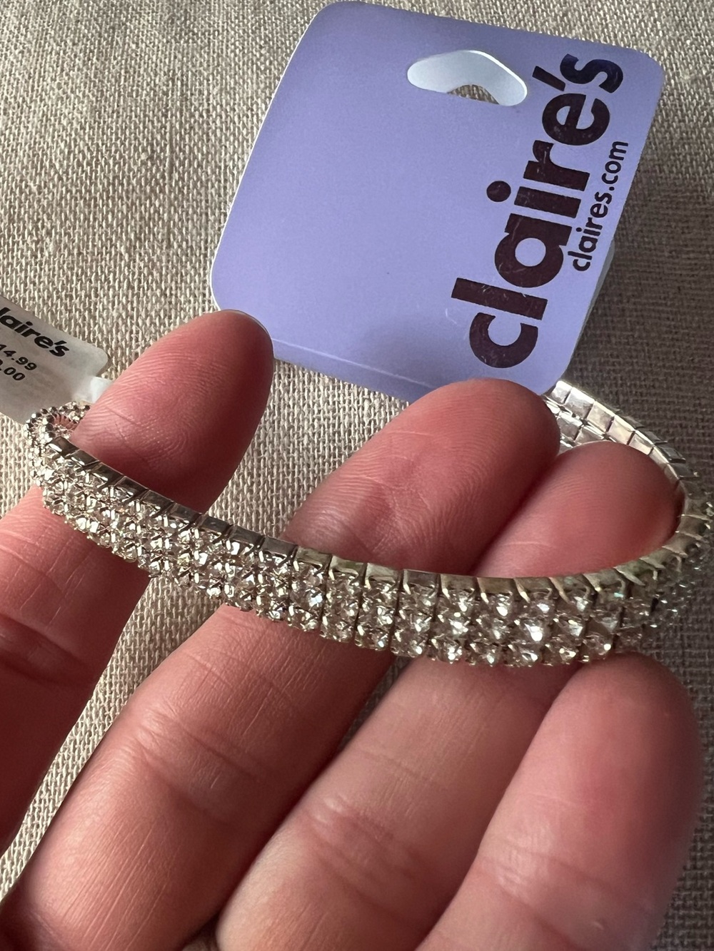Claire’s Glittery & Beaded Crystal Stretch Bracelet, new with tags
